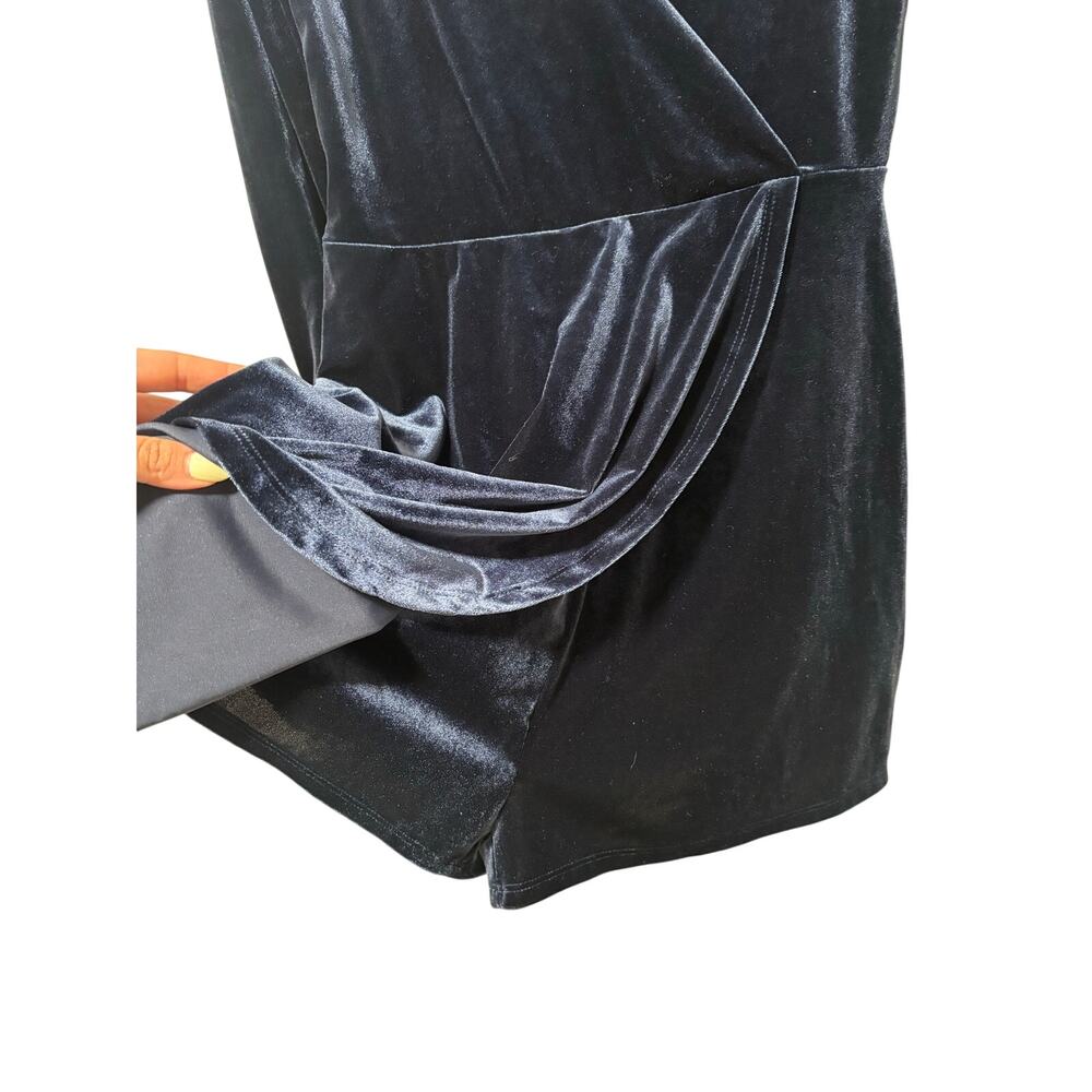Urban Outfitters Velvet Wrap Romper Navy Blue Long Sleeve Women’s Small Party - Picture 6 of 11
